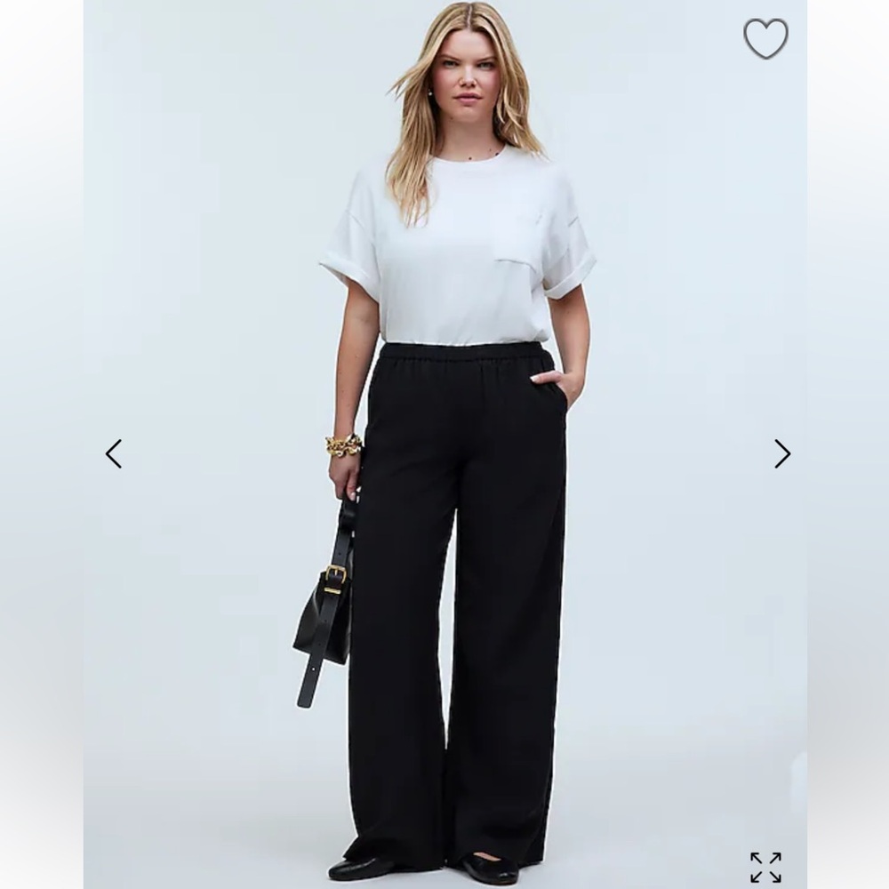 Madewell Pull-On Wide Leg Pants in Soft Drape sz L Tall